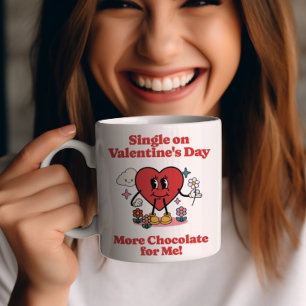 Single op Valentijnsdag - Meer Chocolate voor mij Koffiemok