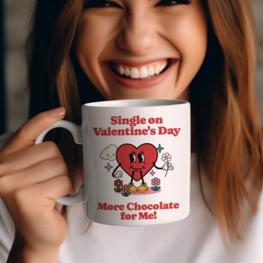 Single op Valentijnsdag - Meer Chocolate voor mij Koffiemok