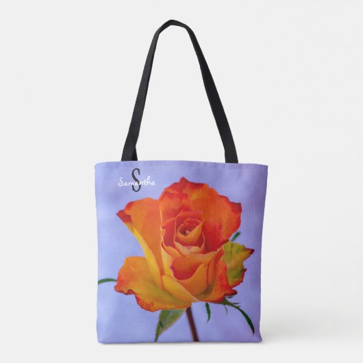 Single Orange and Yellow Rose Tote bag (Achterkant)