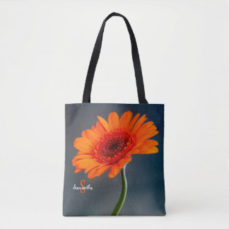 Single Orange Gerbera Tote bag