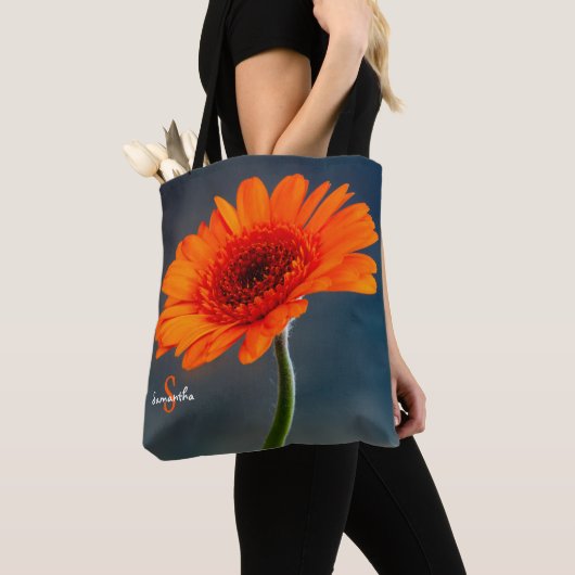 Single Orange Gerbera Tote bag (Dichtbij)