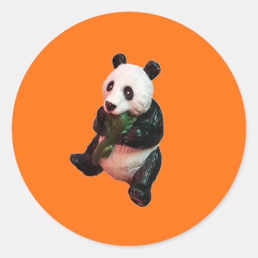 Single pada Beer eten bamboe Sinaasappel achtergro Ronde Sticker (Voorkant)