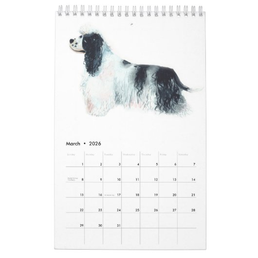 Single Page 2023 DOGS-kalender, wit Kalender (Mar 2026)