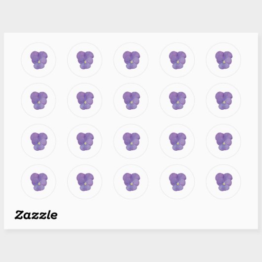 Single Pansy Flower Sticker (Vel)