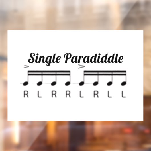 single paradiddle raamsticker (Vel 2)