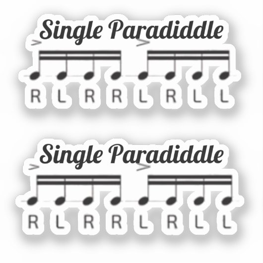 single paradiddle stickers (Voorkant)