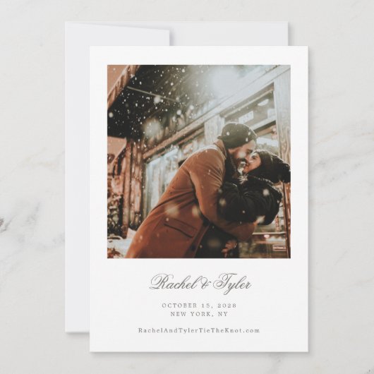 Single Photo Classic Script De datum opslaan (Voorkant)