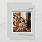 Single Photo Cream Holiday Tree Flat Holiday Kaart (Voorkant / Achterkant)