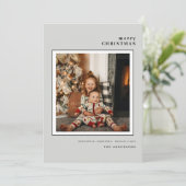 Single Photo Cream Holiday Tree Flat Holiday Kaart (Staand voorkant)