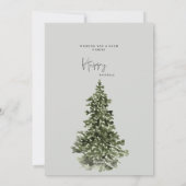 Single Photo Cream Holiday Tree Flat Holiday Kaart (Achterkant)