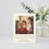 Single Photo Holiday Postcard Briefkaart (Staand voorkant)