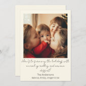 Single Photo Holiday Postcard Feestdagenkaart (Voorkant / Achterkant)