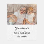 Single Photo Minimalist Elegant Zwart Script Fleece Deken (Voorkant)