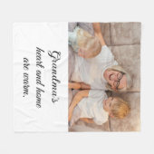 Single Photo Minimalist Elegant Zwart Script Fleece Deken (Voorkant (Horizontaal))