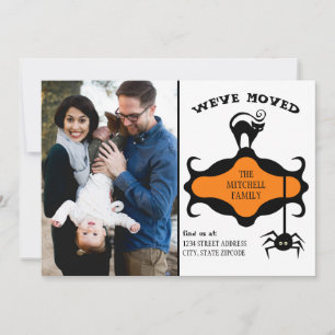 Single Photo New Address Halloween We hebben ons v Aankondiging