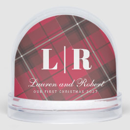 Single Photo Pas getrouwd Plaid Holiday Sneeuwbol