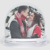 Single Photo Pas getrouwd Plaid Holiday Sneeuwbol (Achterkant)