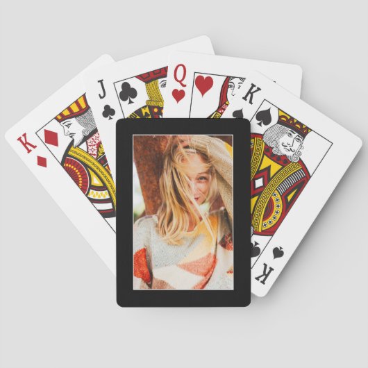 Single Photo-sjabloon op zwart Pokerkaarten (Achterkant)