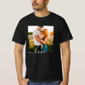Single Photo Template Love Text Black T-shirt (Voorkant)
