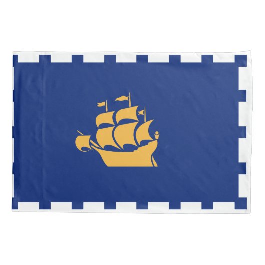 Single Pillowcase with flag of Quebec  City Kussensloop (Achterkant)