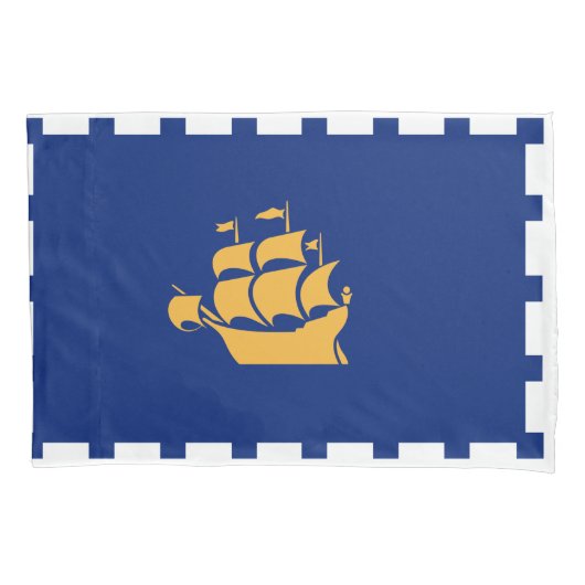 Single Pillowcase with flag of Quebec City Kussensloop (Voorkant)