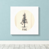 Single Pine Tree Outfit Canvas Afdruk (Insitu (Houten vloer))