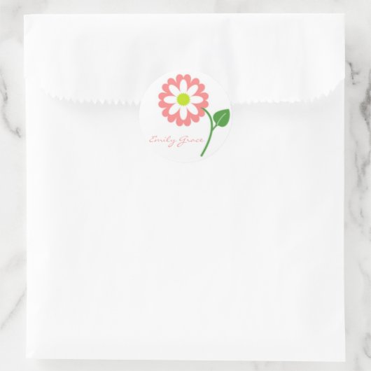 Single Pink Blooming Daisy Stickers (Tas)