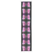 Single Pink Cosmos Flower Abstract Pattern Korte Tafelloper (Voorkant)