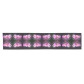 Single Pink Cosmos Flower Abstract Pattern Korte Tafelloper (Horizontaal)