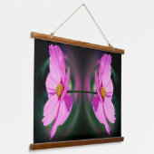 Single Pink Cosmos Flower Art Abstract Hangend Wandkleed (Gebogen)