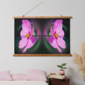 Single Pink Cosmos Flower Art Abstract Hangend Wandkleed (Slaapkamer)