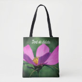 Single Pink Cosmos Flower in Bloom Personalized Tote Bag (Voorkant)