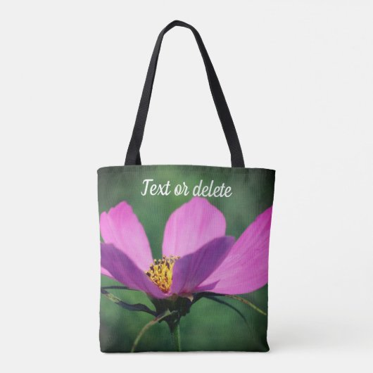 Single Pink Cosmos Flower in Bloom Personalized Tote Bag (Achterkant)