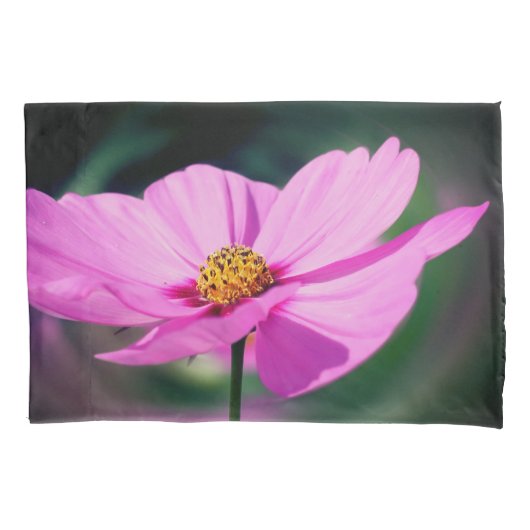 Single Pink Cosmos Flower Kussensloop (Voorkant)