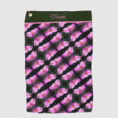 Single Pink Cosmos Flower Pattern - Aangepast Golfhanddoek (Voorkant)