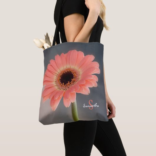 Single Pink Gerbera Tote bag (Dichtbij)