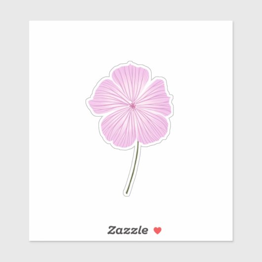 Single Pink Lavatera Sticker (Vel)