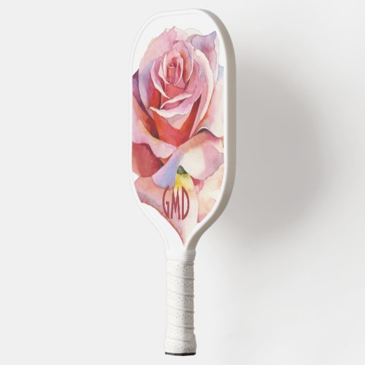 Single Pink Rose in Bloom Signature Pickleball Paddle (Links)