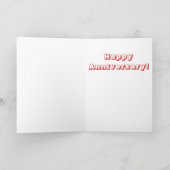 Single Pink Rose Jubileum Kaart (Binnen)