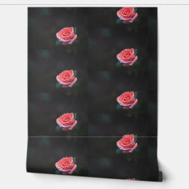 Single Pink Rose Pattern Behang