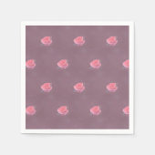 Single Pink Rose Pattern Servet (Voorkant)