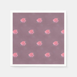 Single Pink Rose Pattern Servet