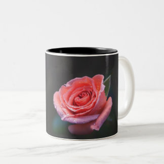 Single Pink Rose Tweekleurige Koffiemok