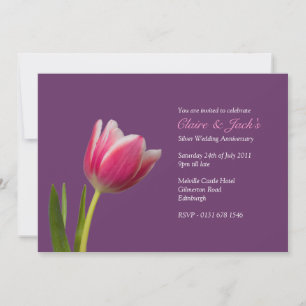 Single Pink Tulip Jubileum Party - Paars Kaart