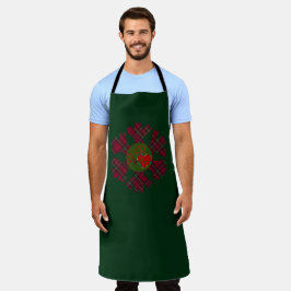 Single Plaid Snowflake Apron Schort