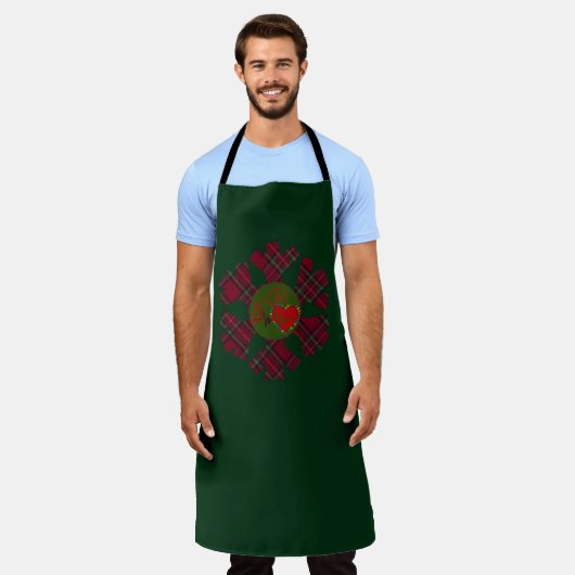 Single Plaid Snowflake Apron Schort (Gedragen)