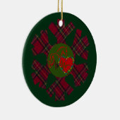 Single Plaid Snowflake Keramisch Ornament (Rechts)