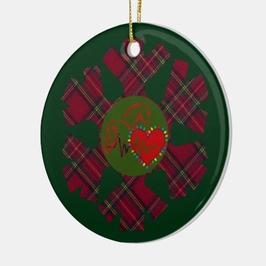 Single Plaid Snowflake Keramisch Ornament (Links)