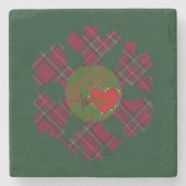 Single Plaid Snowflake  Stenen Onderzetter (Voorkant)