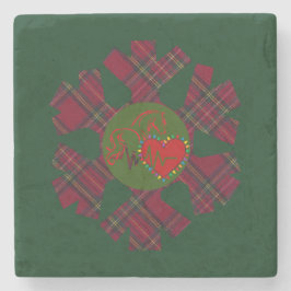 Single Plaid Snowflake Stenen Onderzetter